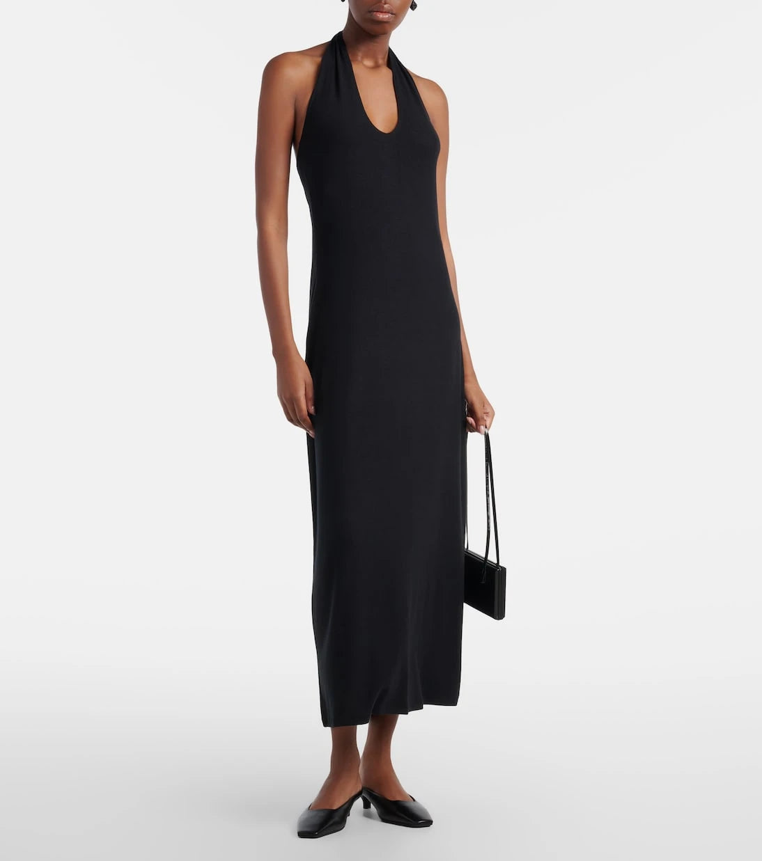 Leset - Lauren halterneck jersey midi dress