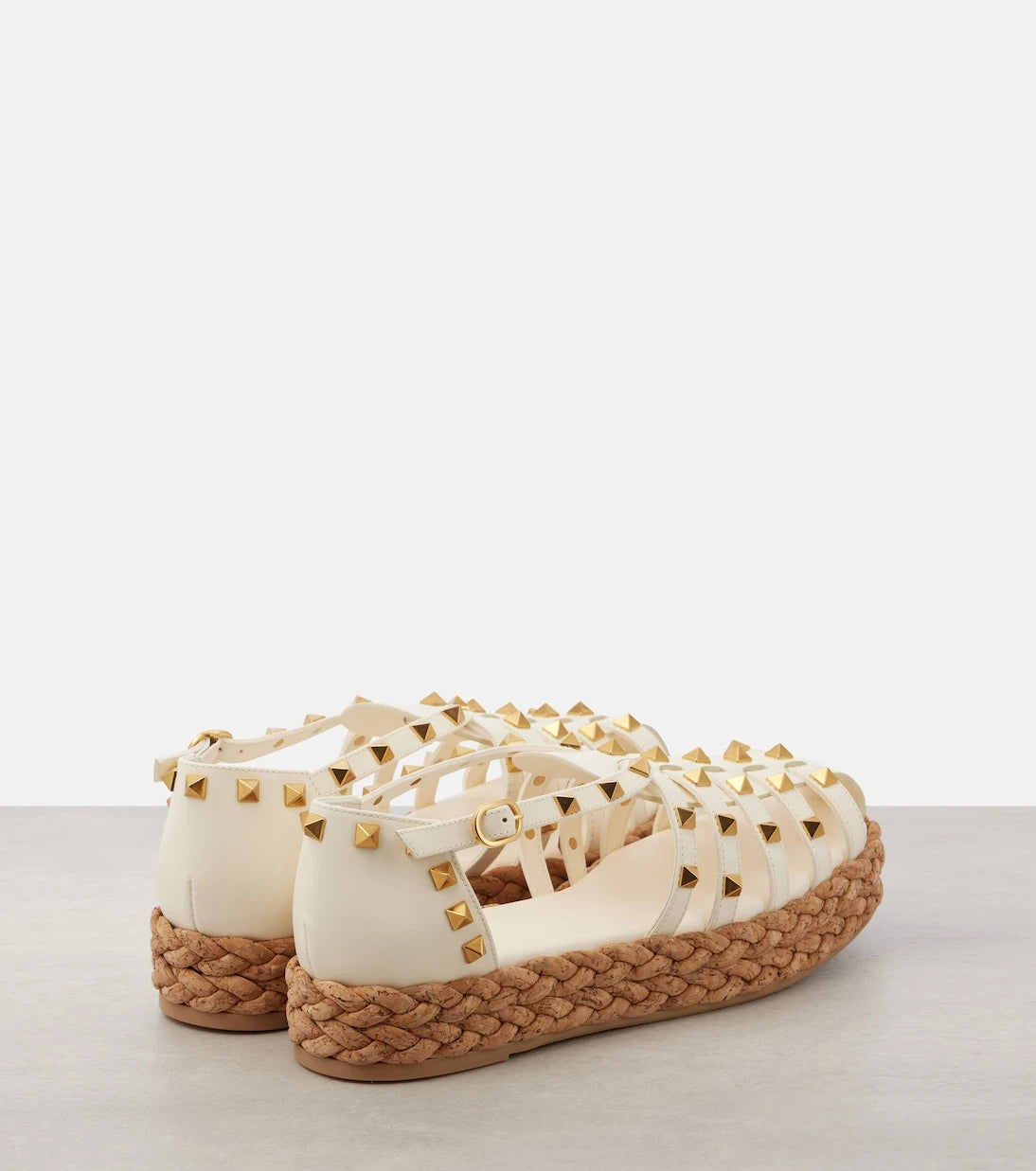 Valentino Garavani - Rockstud Cork leather fisherman sandals