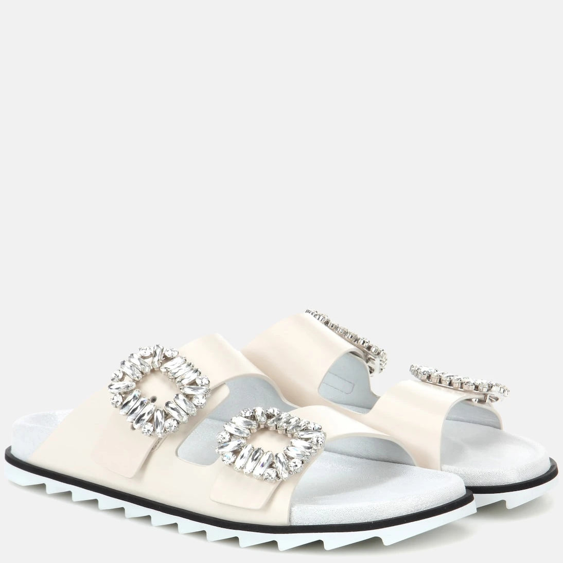 Roger Vivier - صنادل Slidy Viv الجلدية سهلة الارتداء