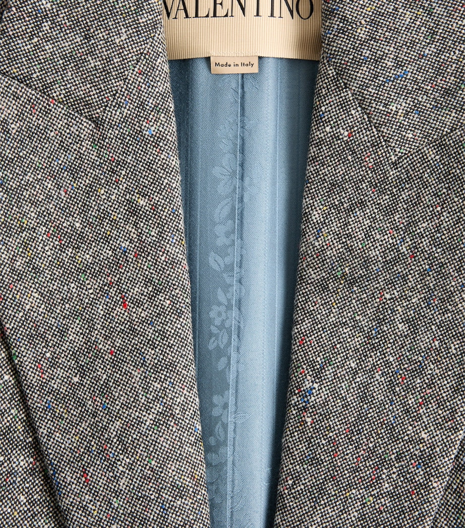 Valentino White Virgin Wool-Blend Pea Coat