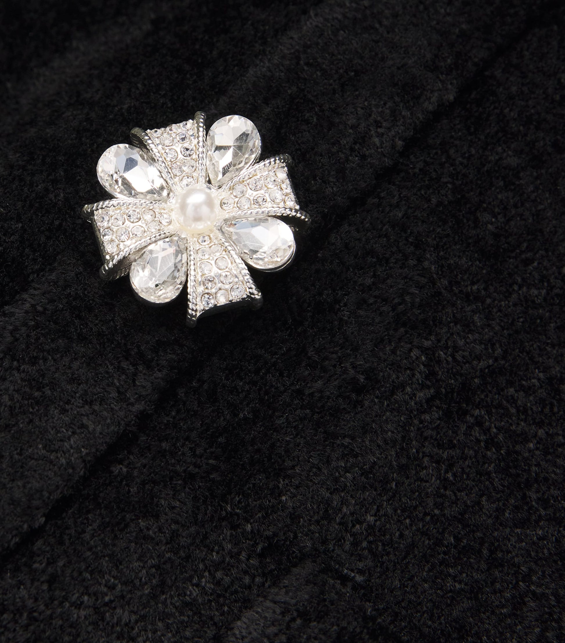 Self-Portrait Black Chenille Lace-Trim Midi Dress