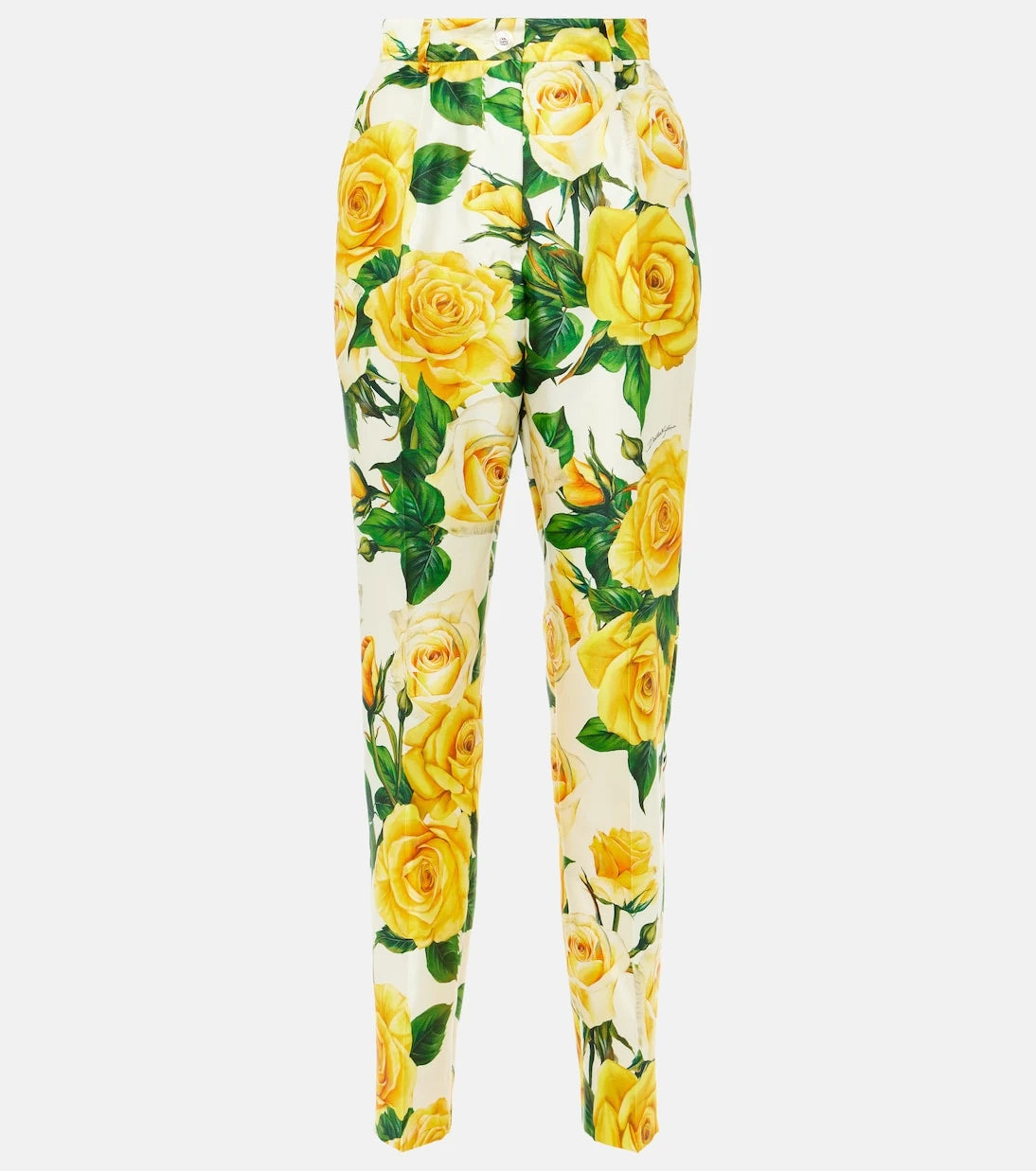Dolce&Gabbana - Floral high-rise silk-blend straight pants