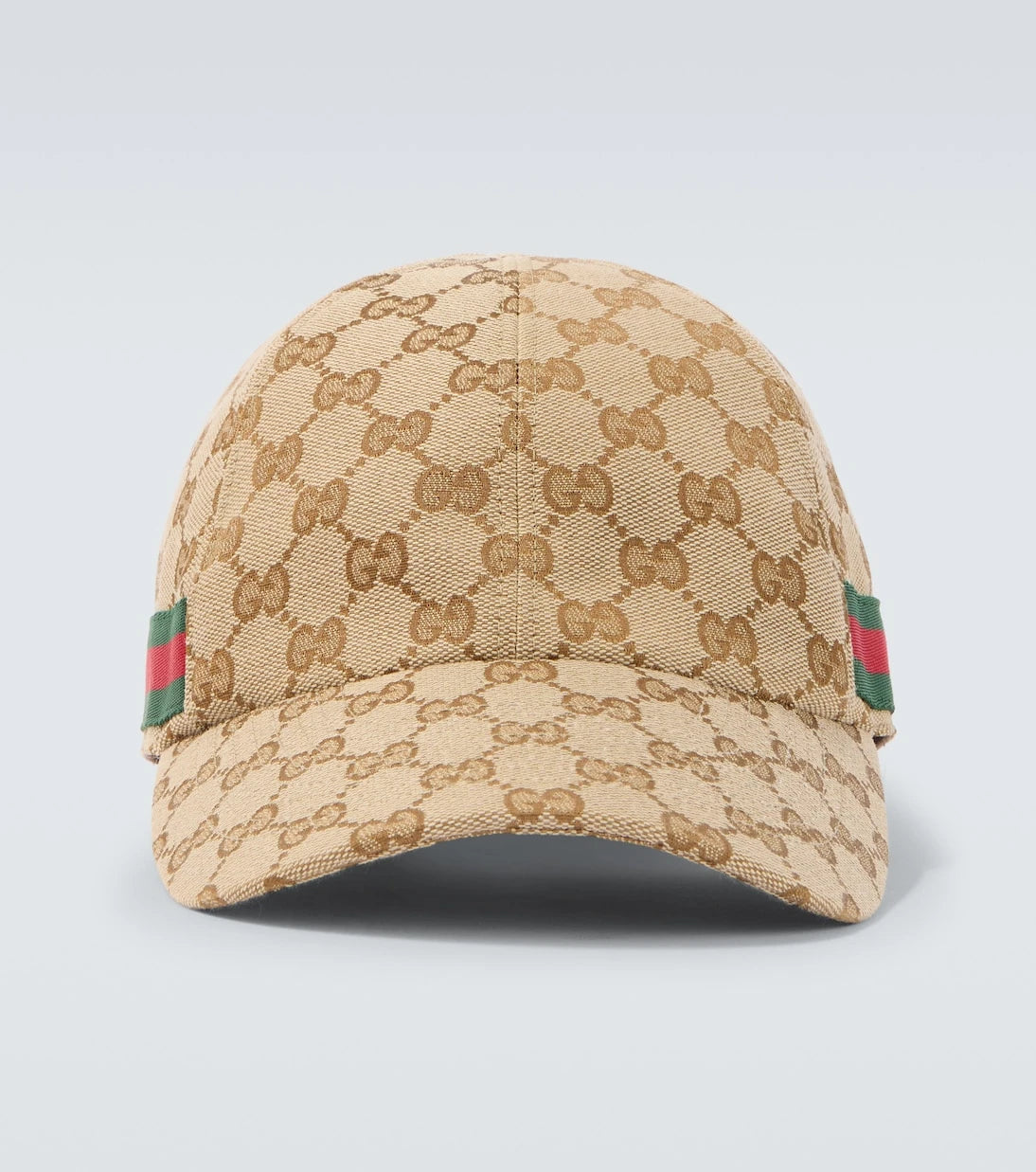 Gucci - قبعة بيسبول من قماش GG ويب سترايب