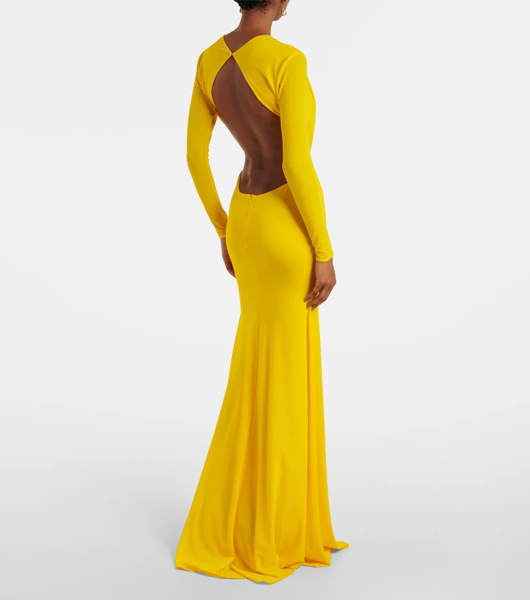 Alex Perry - Ruched open-back crêpe jersey gown