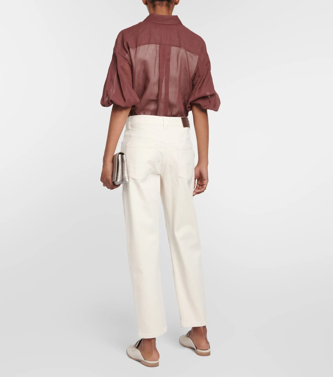 Brunello Cucinelli - Yüksek belli pamuklu pantolon
