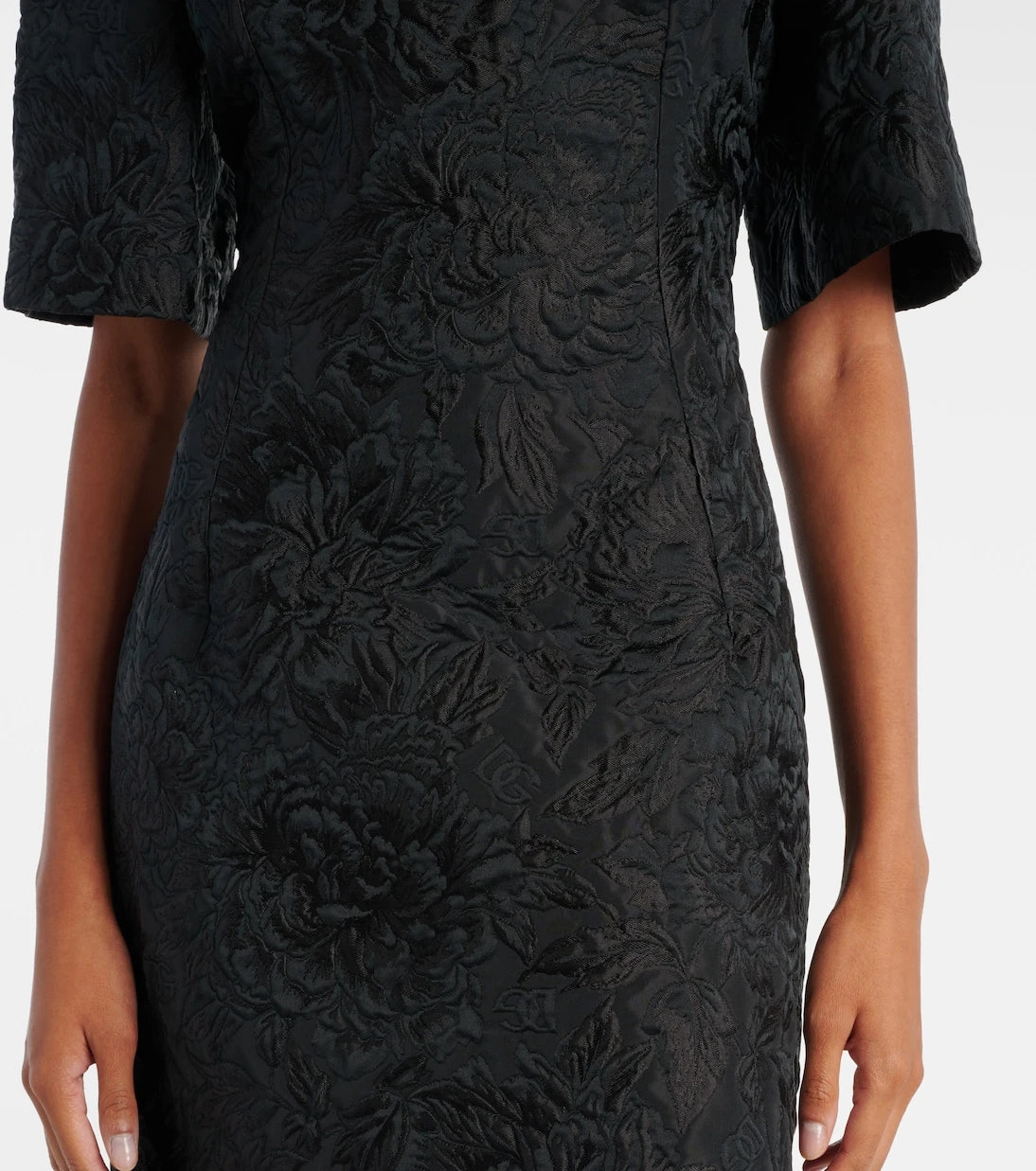 Dolce&Gabbana - فستان قصير من مزيج القطن والحرير