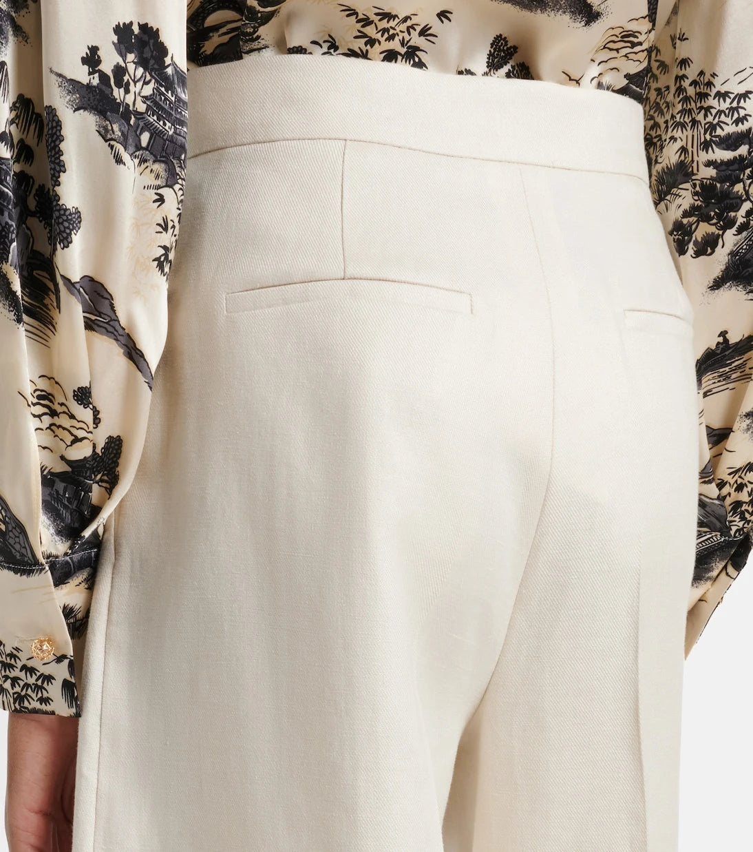 Max Mara - Kaki linen wide-leg Bermuda shorts