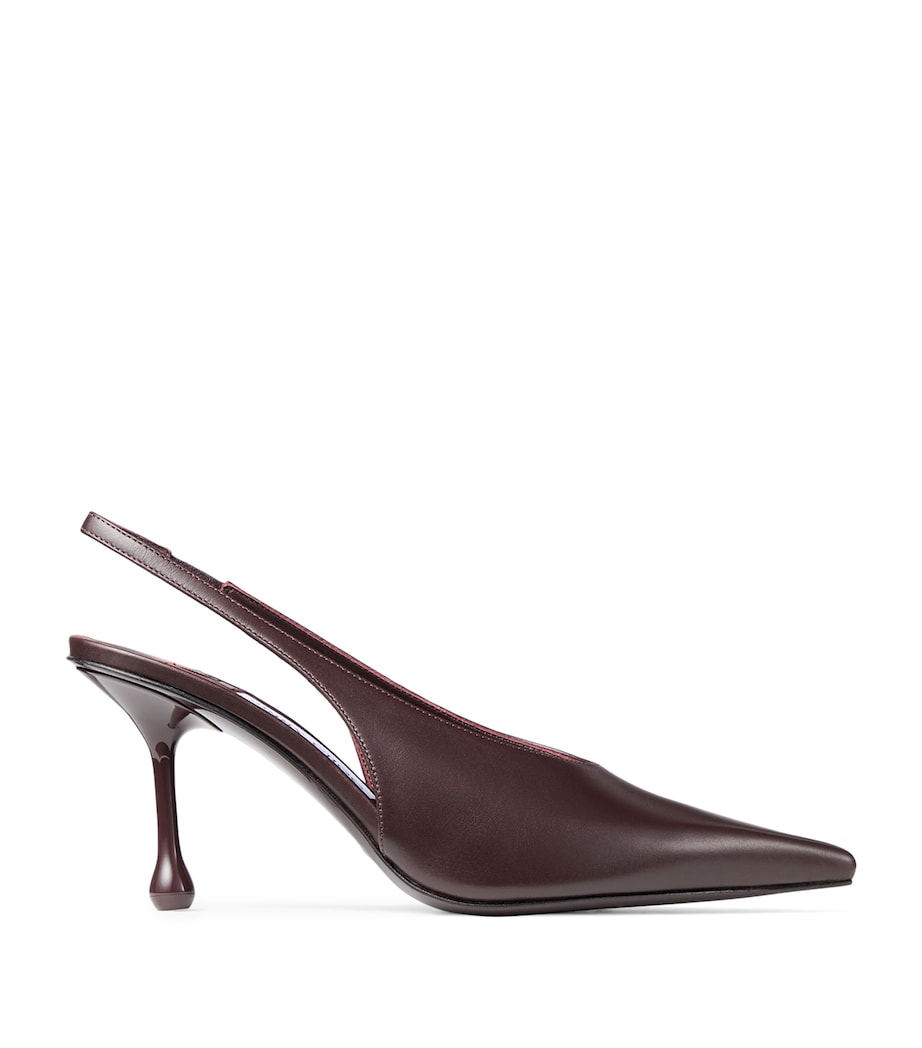 Jimmy Choo Burgundy Isa 80 Leather Slingback Pumps
