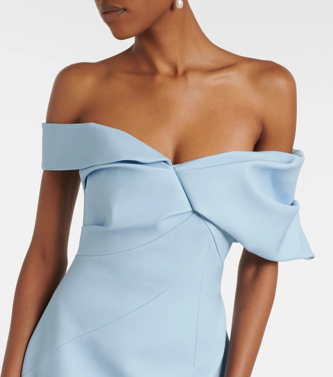 Rachel Gilbert - Maddie draped off-shoulder crêpe gown
