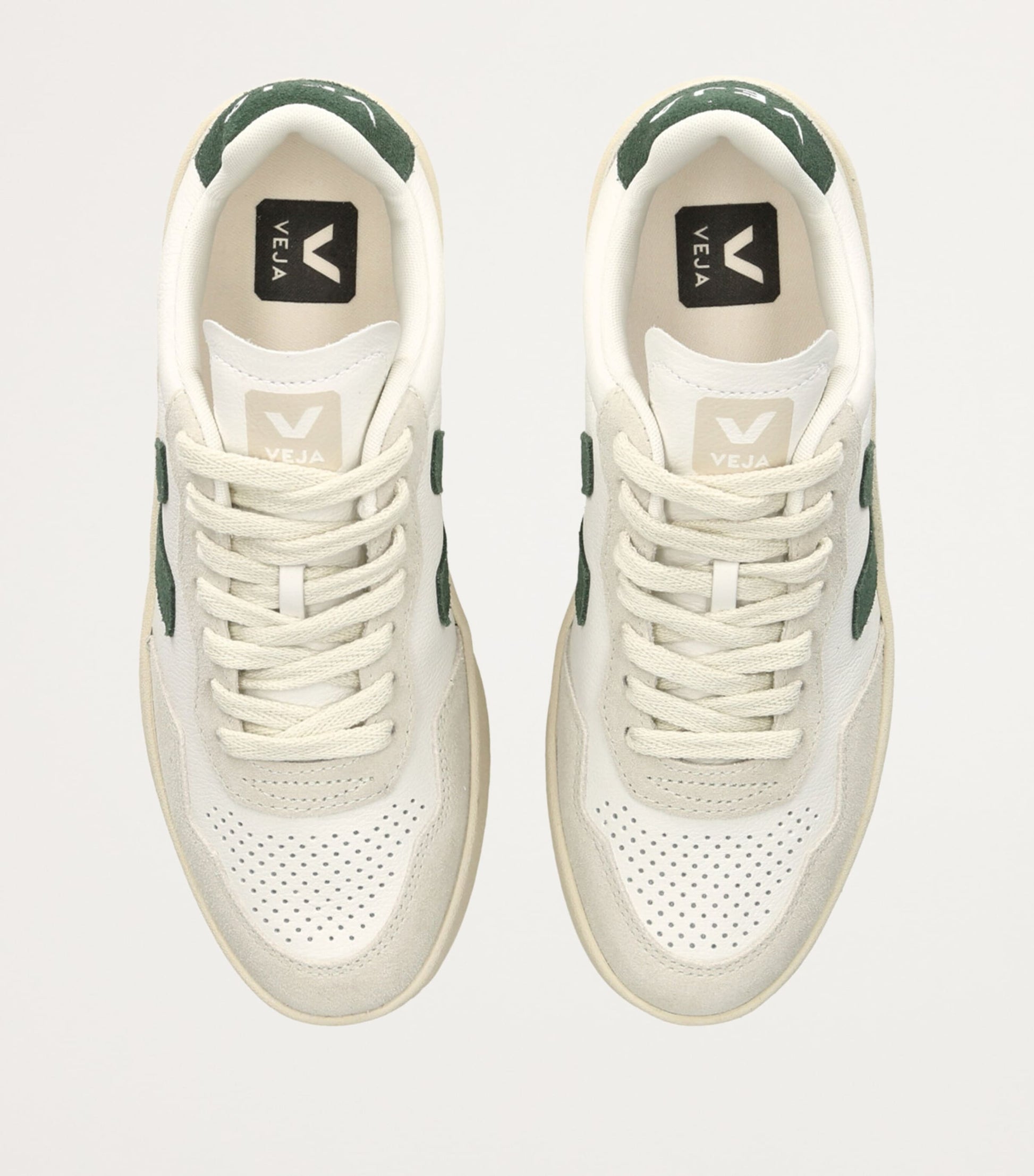 Veja Green Leather-Suede V-90 Sneakers