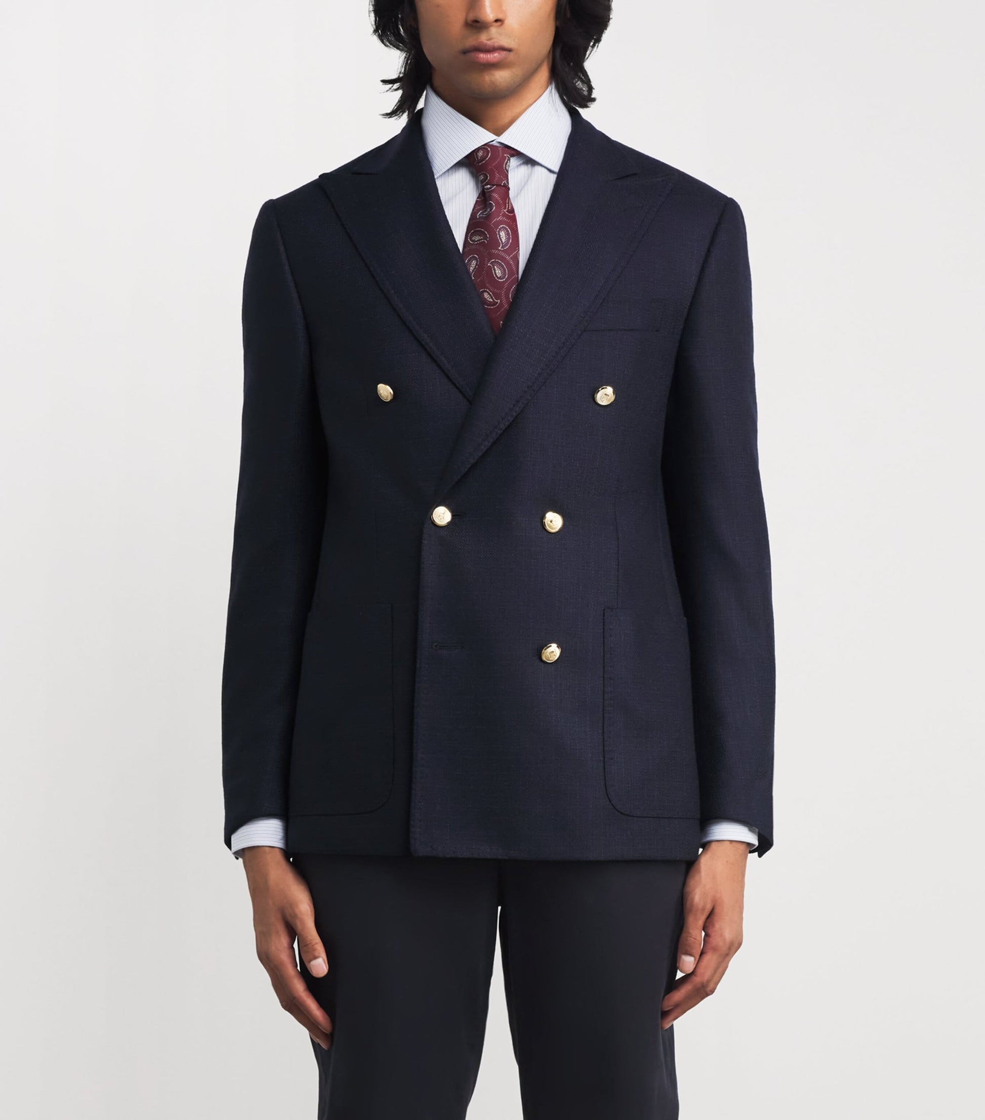 Virgin Wool Double-Breasted Blazer