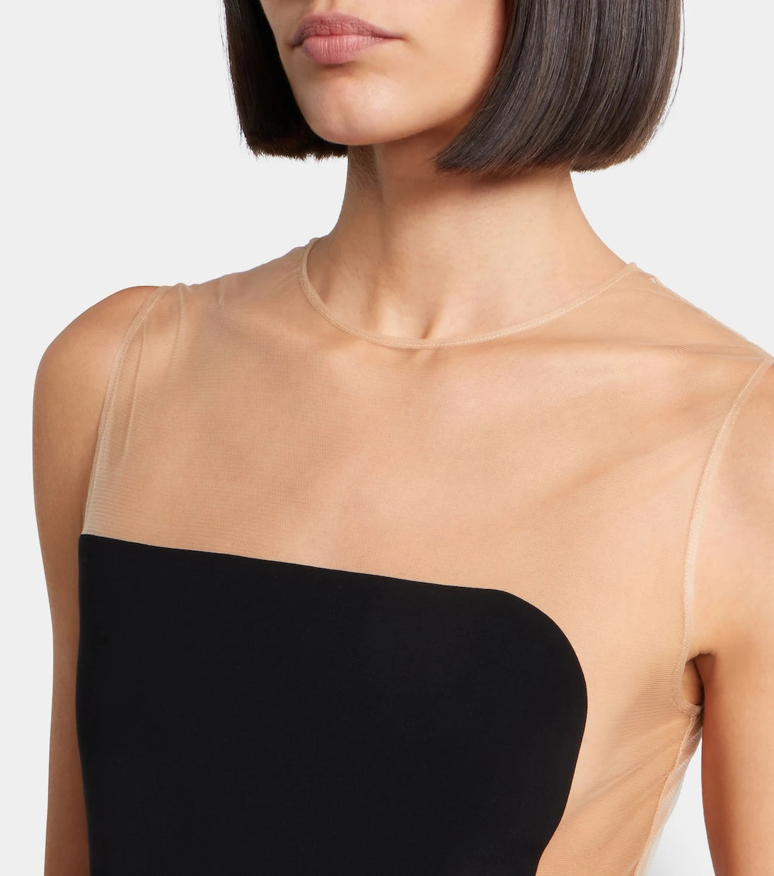 Courrèges - Satin and tulle bodysuit