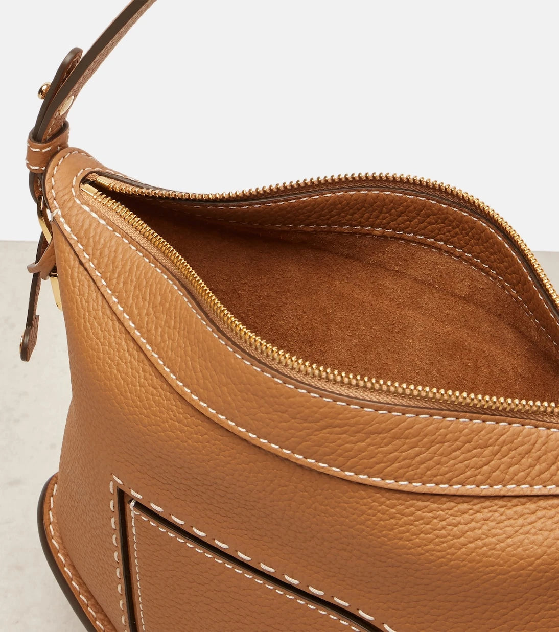 Delvaux - Pin Swing Surpiqué leather shoulder bag