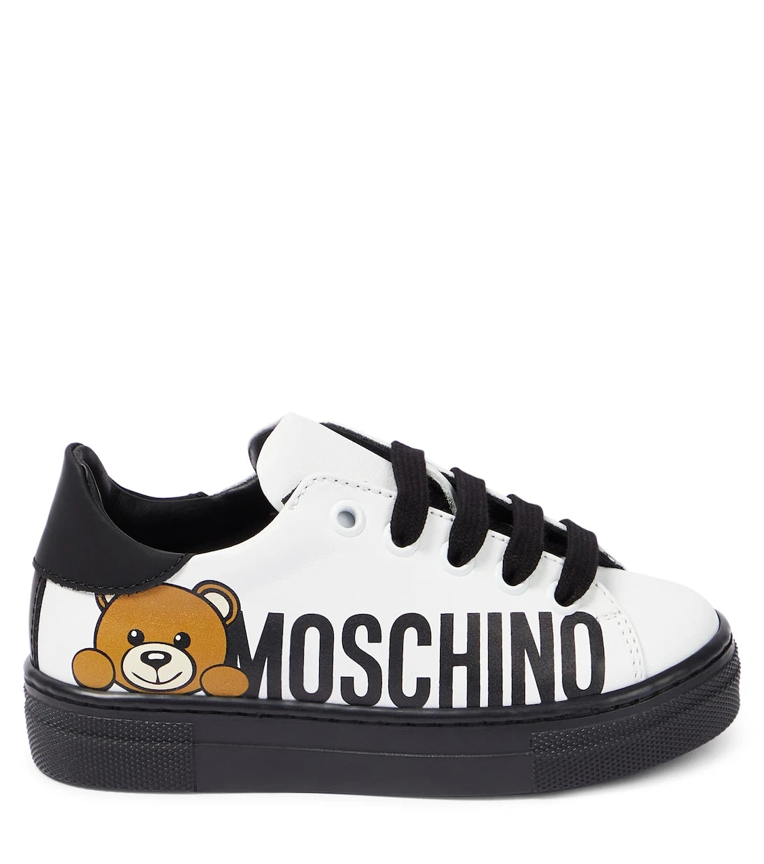 Moschino Kids - أحذية رياضية جلدية بشعار
