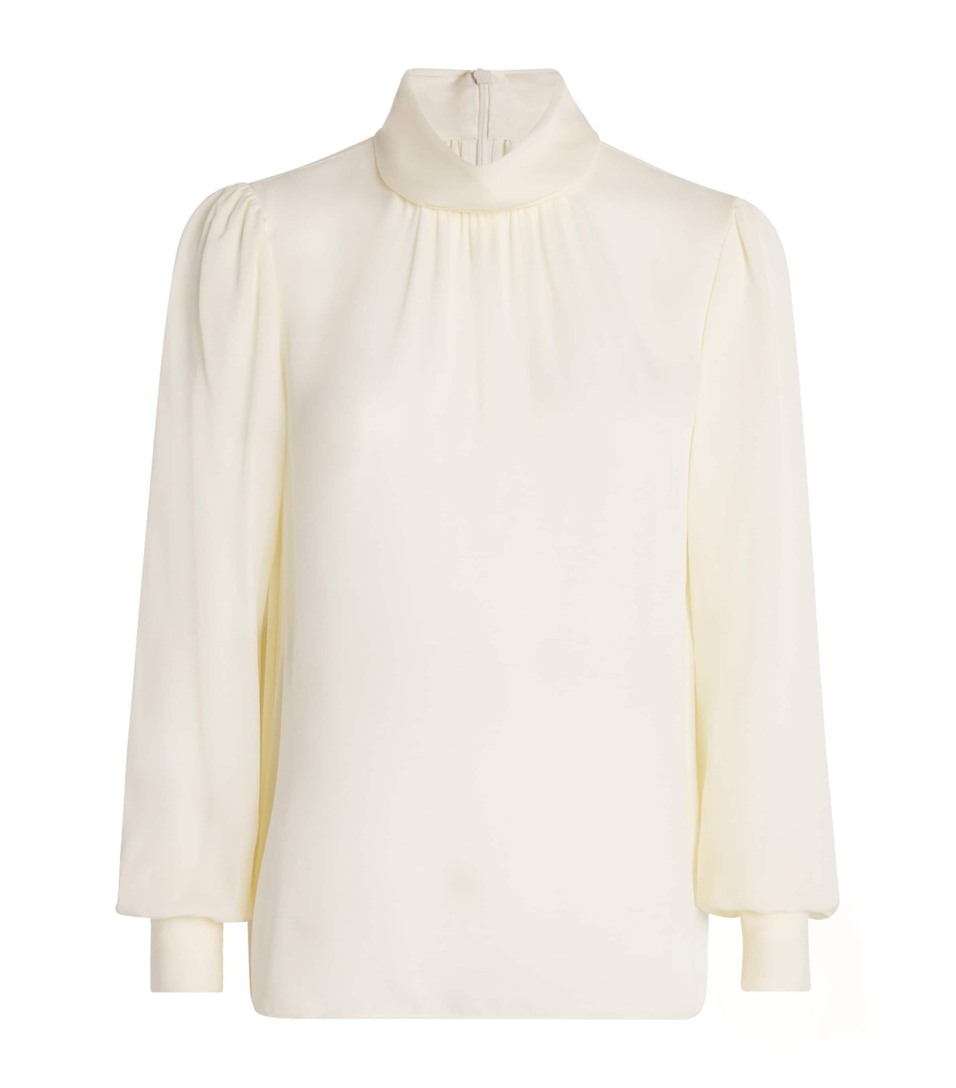 ME+EM Ivory Silk High-Neck Blouse