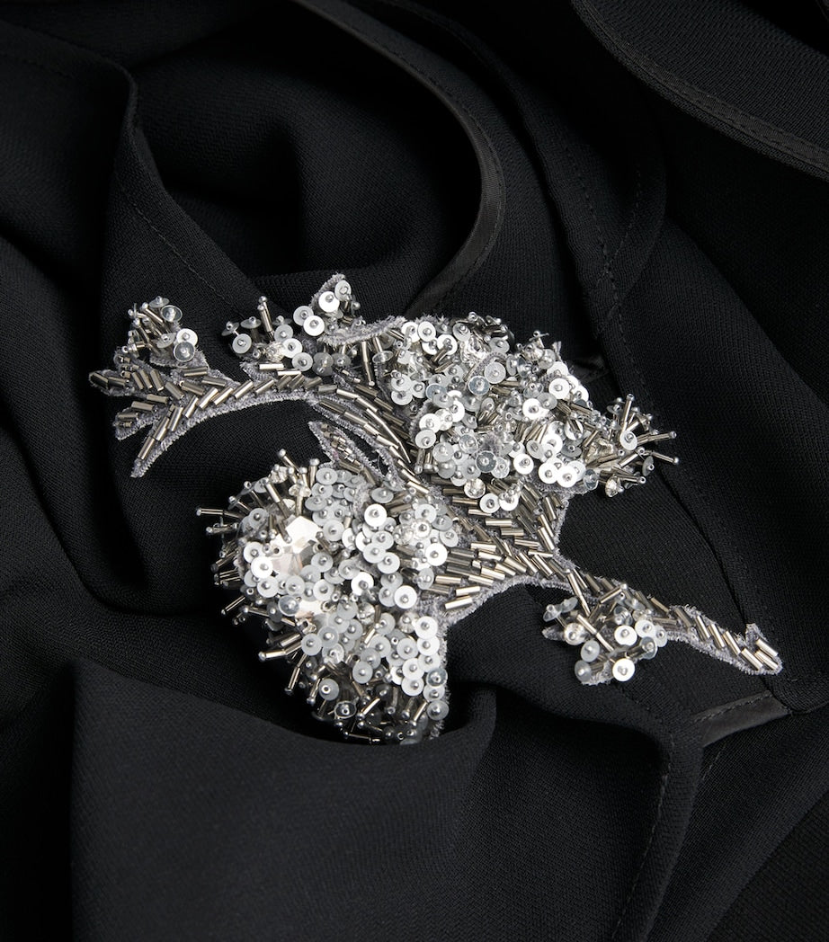 Maticevski Black Crystal-Embellished Protocal Midi Dress