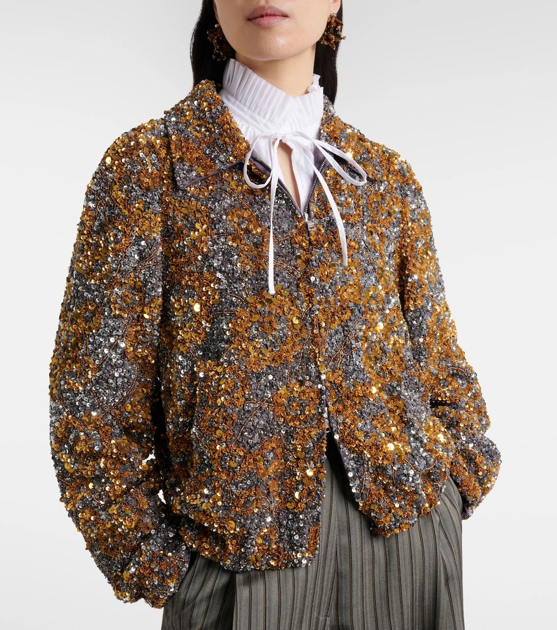 Dries Van Noten - جاكيت بلوزون بترتر