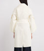 Max Mara White Wool-Cashmere Wrap Coat