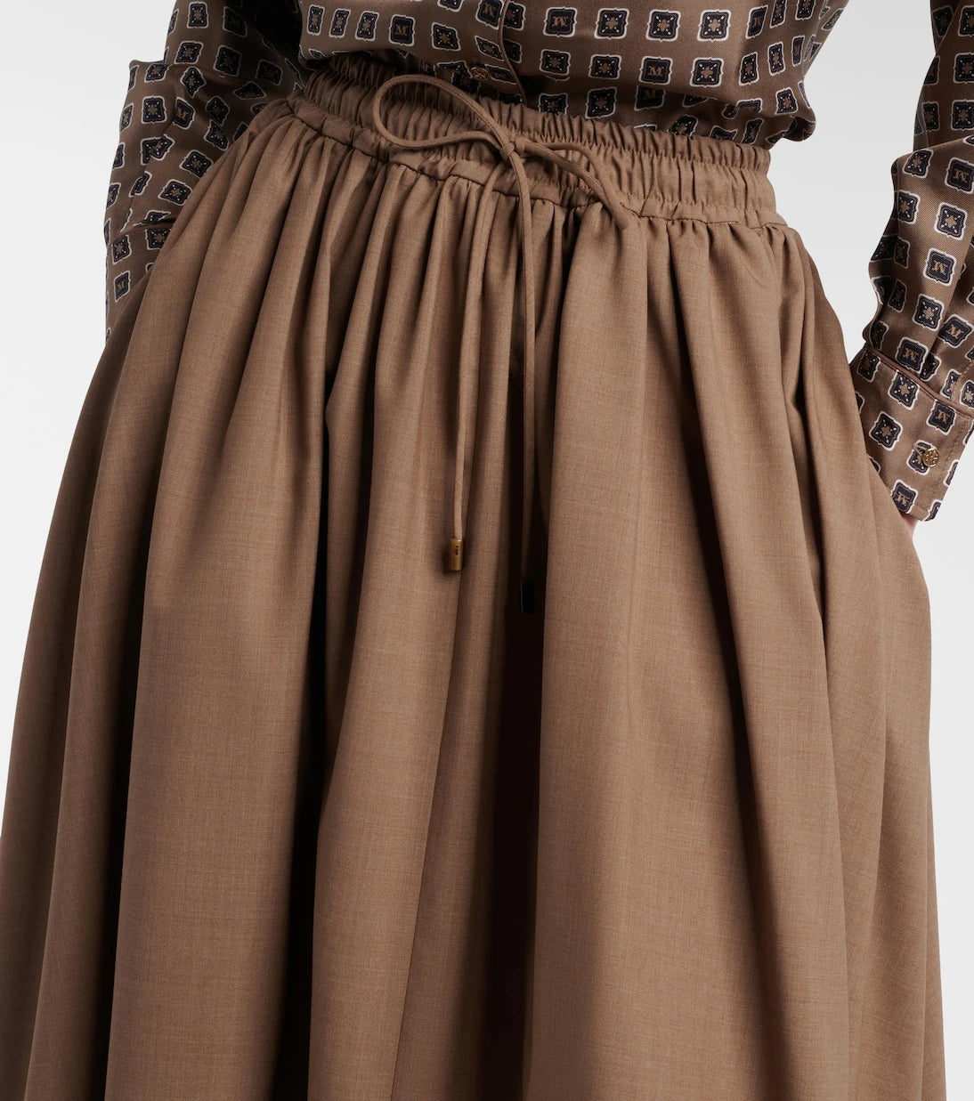 Max Mara - Livrea virgin wool midi skirt