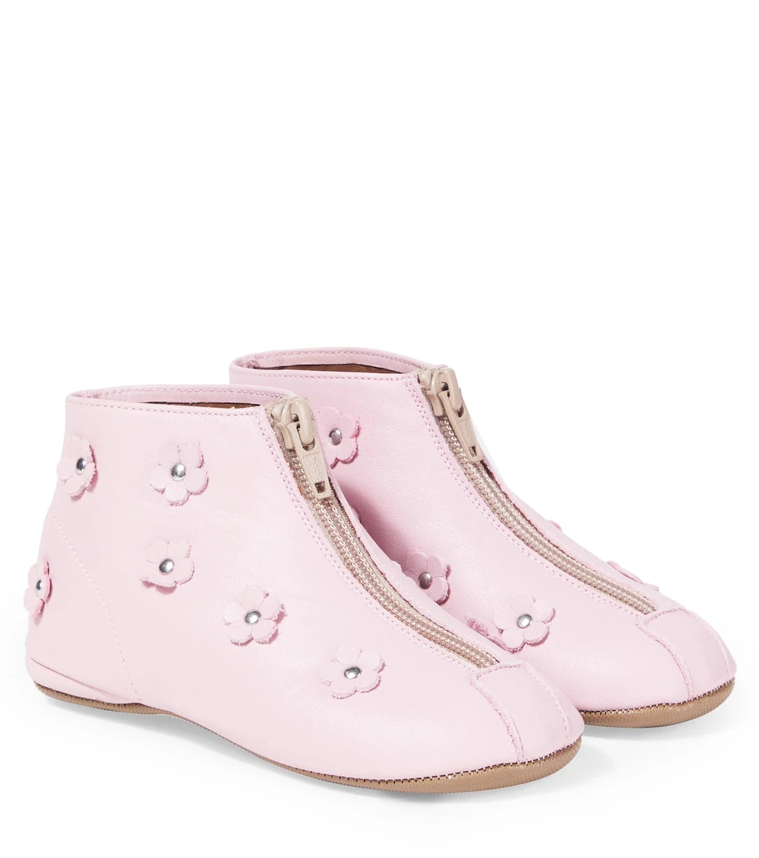 PèPè - Floral-appliqué leather boots