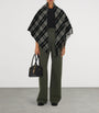 Burberry Black Wool-Cashmere Check Cape