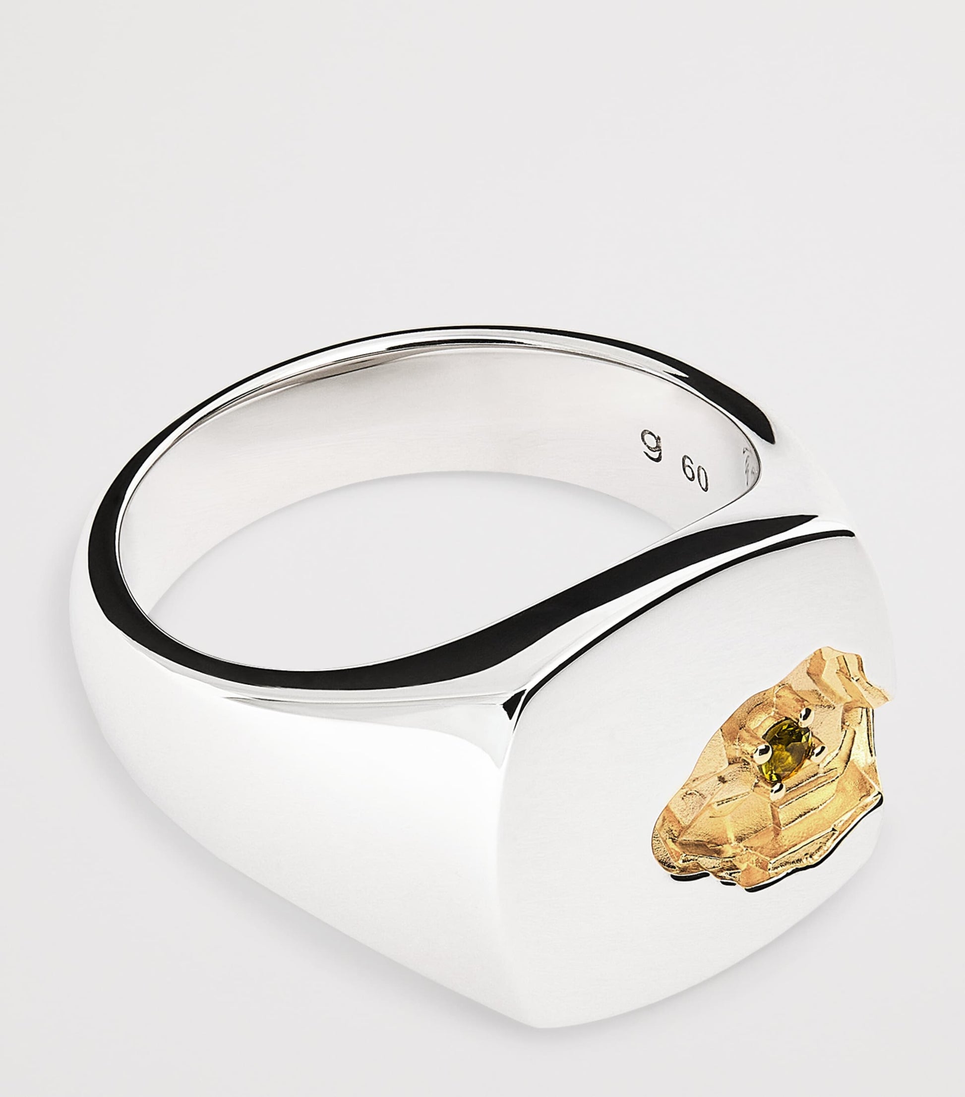 Tom Wood Sterling Silver and Tourmaline Mined Ring