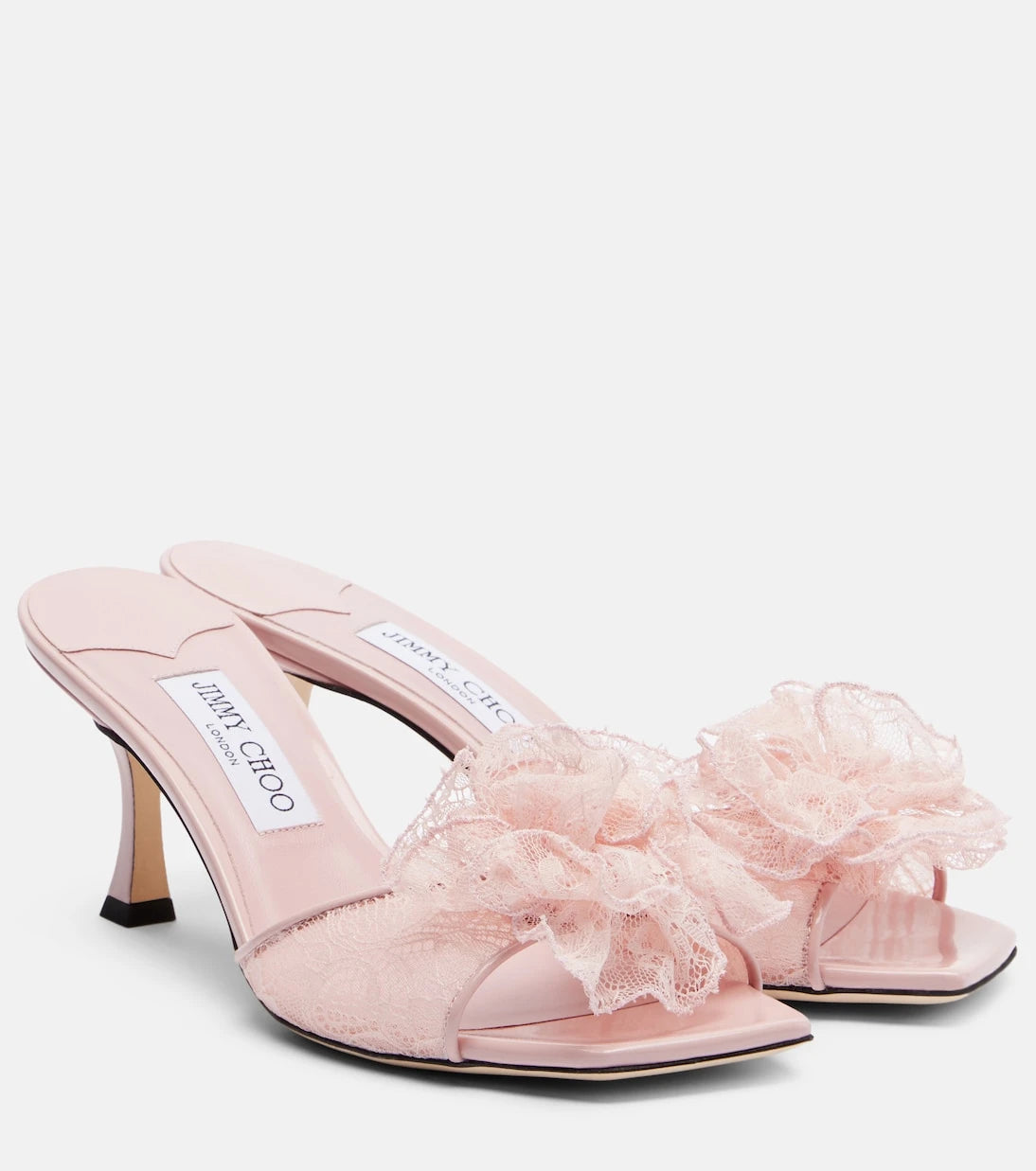 Jimmy Choo - Skye Corsage floral-appliqué lace mules