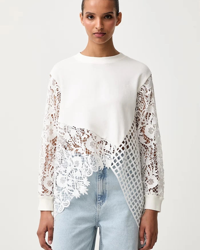 AllSaints Kadın Pamuk Elastan Bluz MALORIE LS TOP