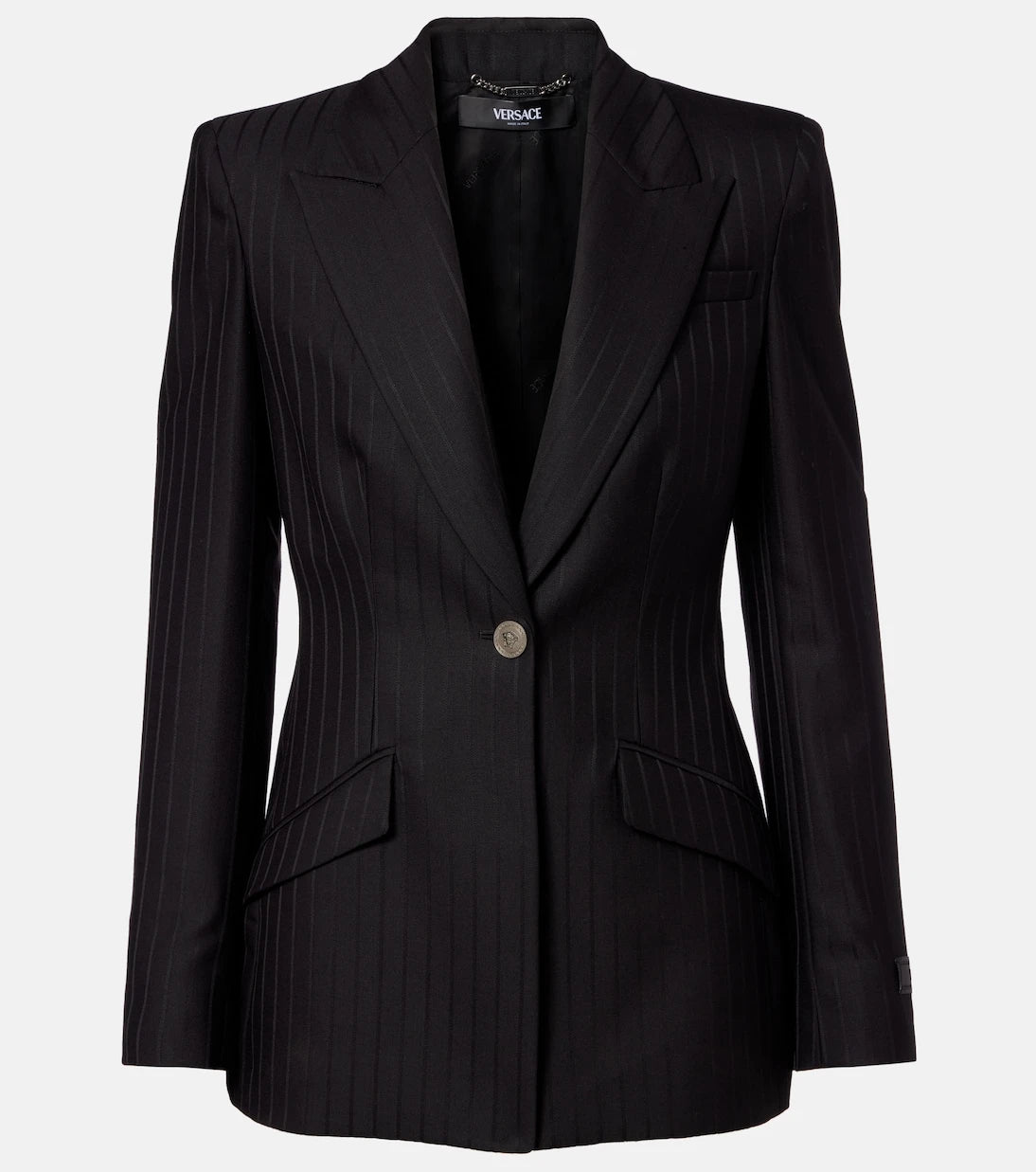 Versace - Pinstripe virgin wool blazer