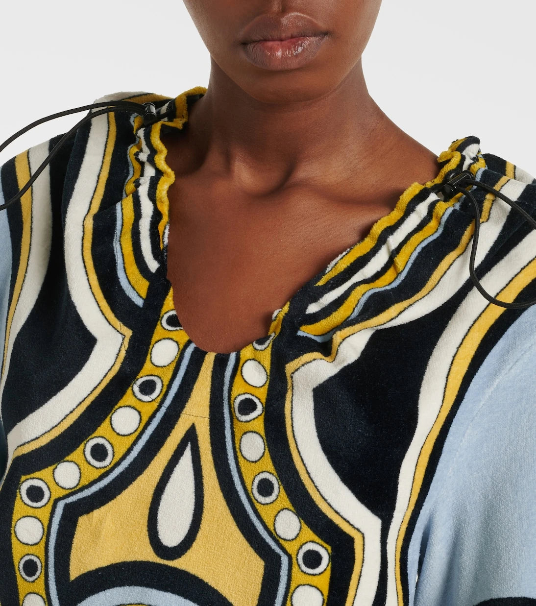 La DoubleJ - Portal printed hooded cotton terry top