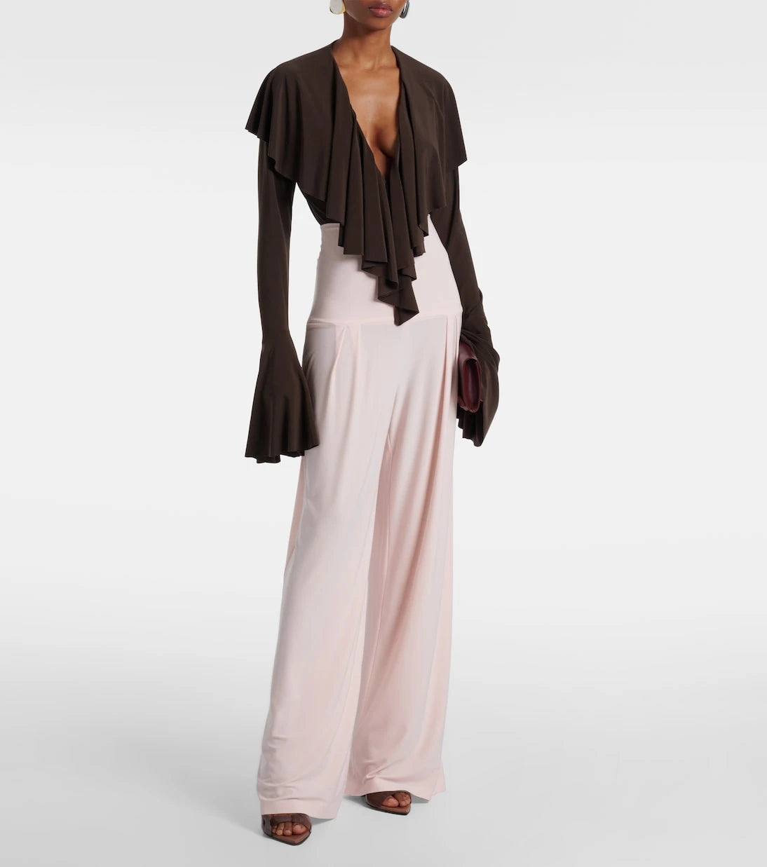 Norma Kamali - Ruffled jersey bodysuit