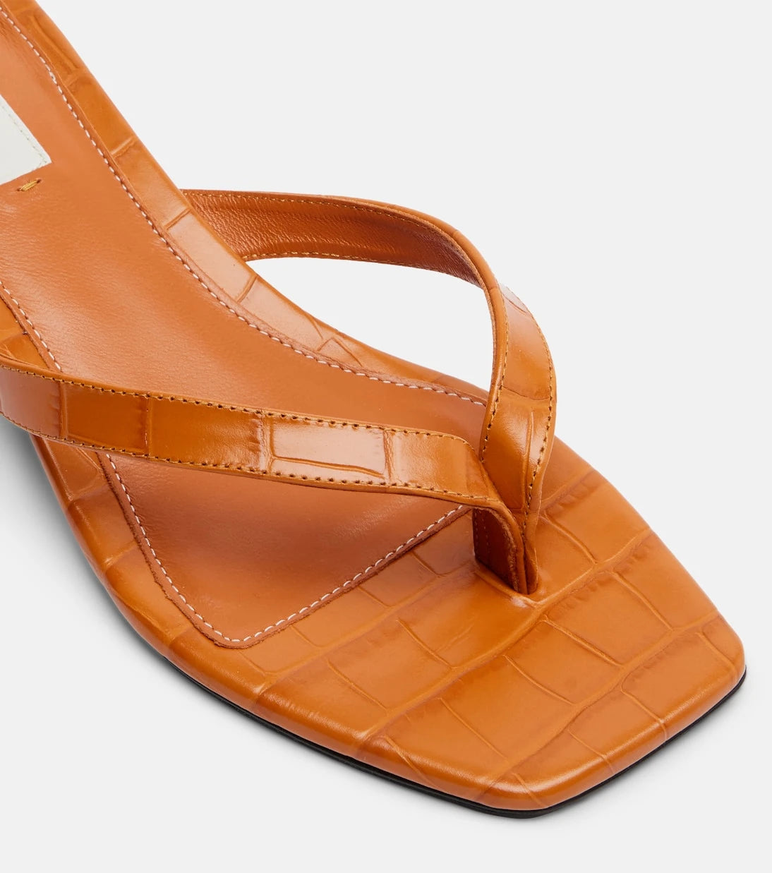 Toteme - Croc-effect leather thong sandals