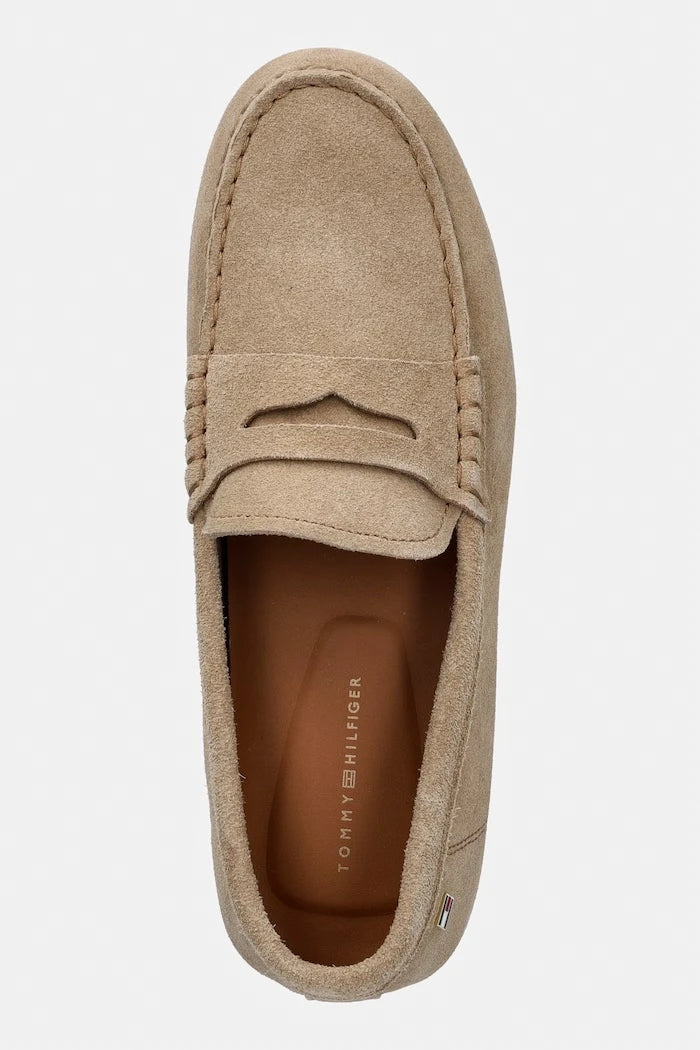 Tommy Hilfiger Kadın Süet Mokasen FLAG SOFT SUEDE DRIVER LOAFER