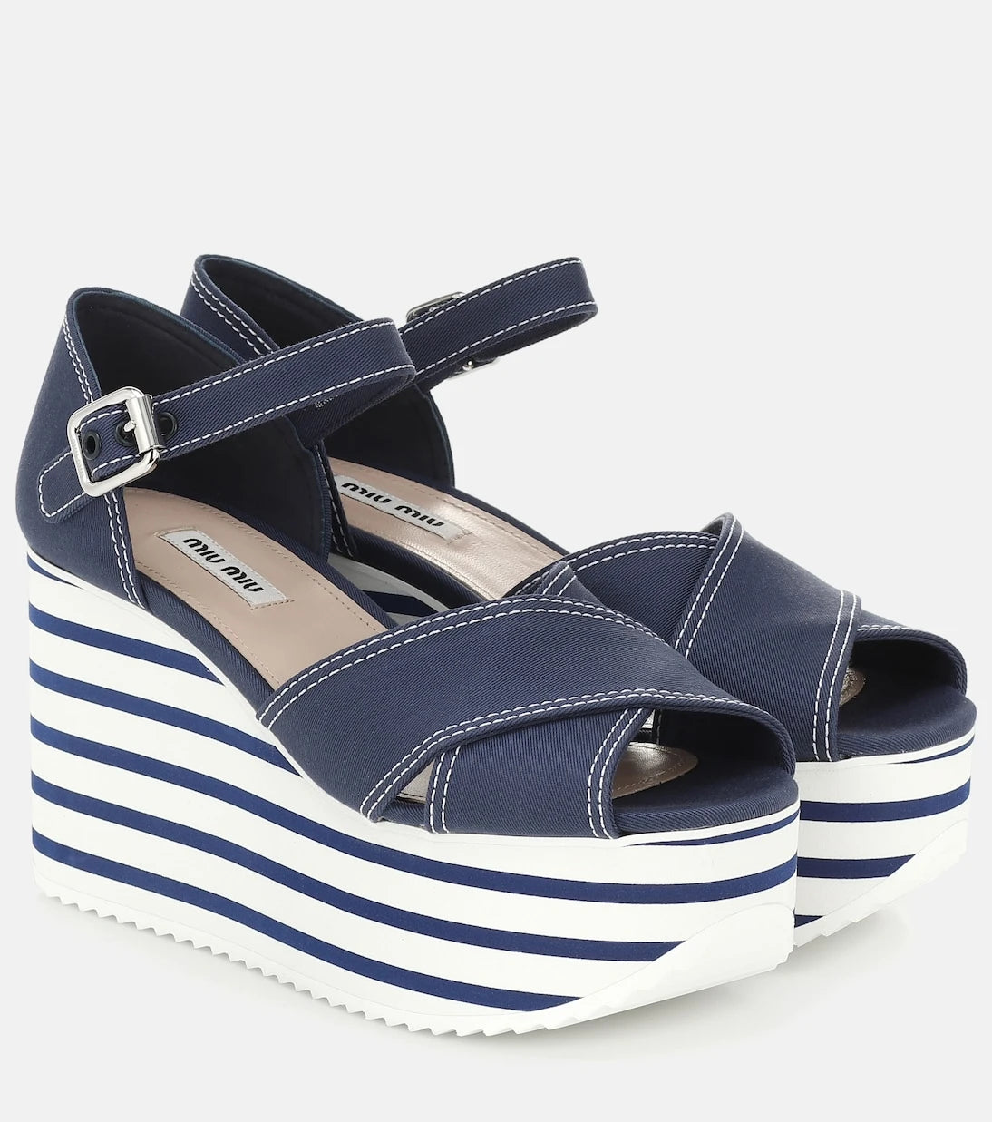 Miu Miu - Cotton platform sandals