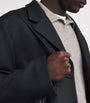Black Wool-Blend Overcoat