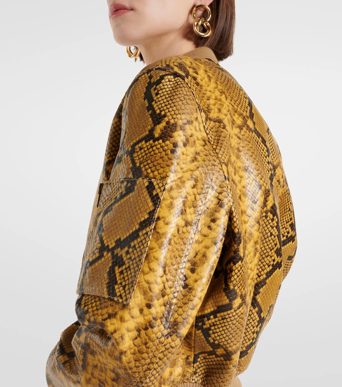 Isabel Marant - Cerem snake-effect leather bomber jacket