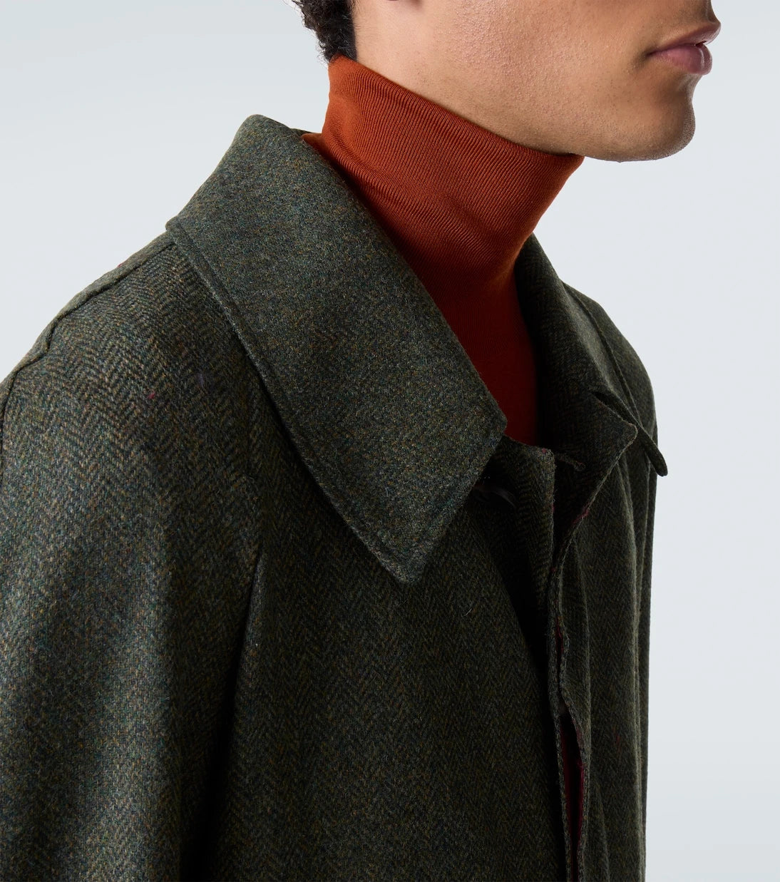 Rubinacci - معطف صوف بكر بنمط متعرج