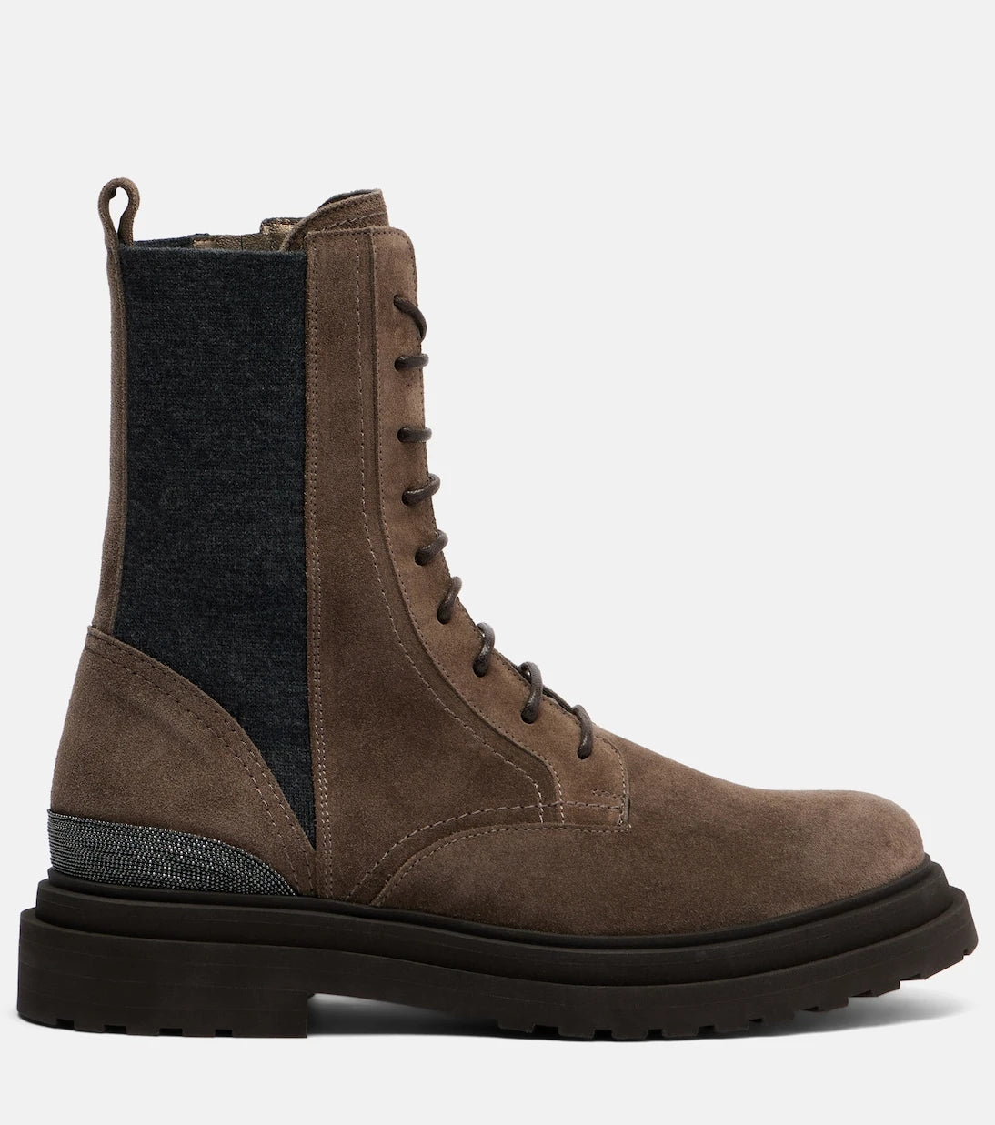 Brunello Cucinelli - Monili suede lace-up boots