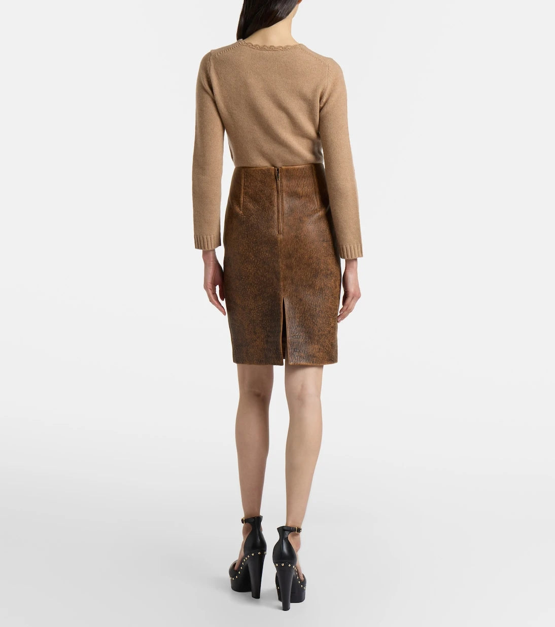 Chloé - Leather midi skirt