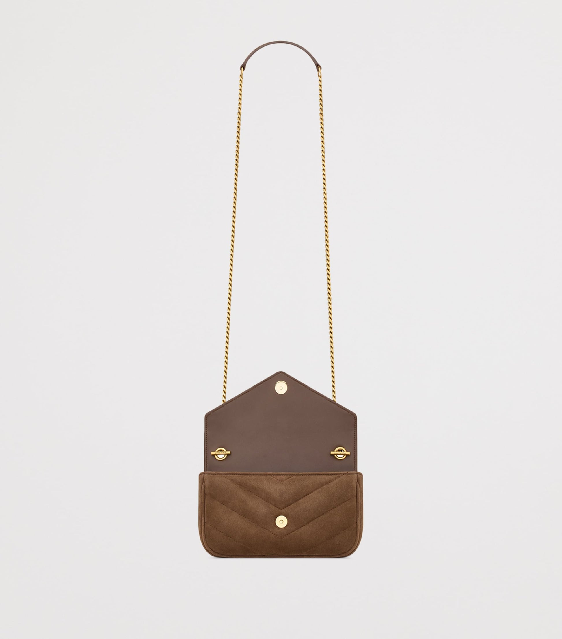 Saint Laurent Brown Mini Loulou Shoulder Bag