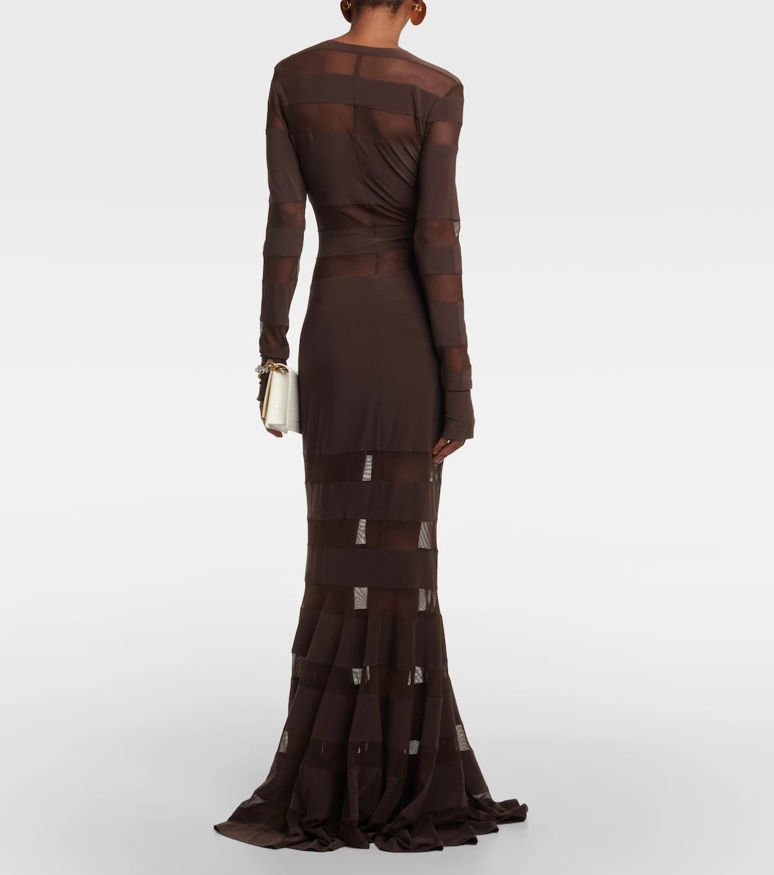 Norma Kamali - Mesh-panelled gown