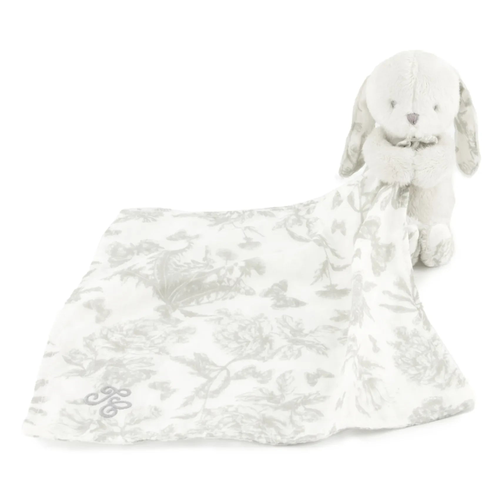 Tartine et Chocolat - Augustin the rabbit Toile de Jouy cuddly diaper | Light grey