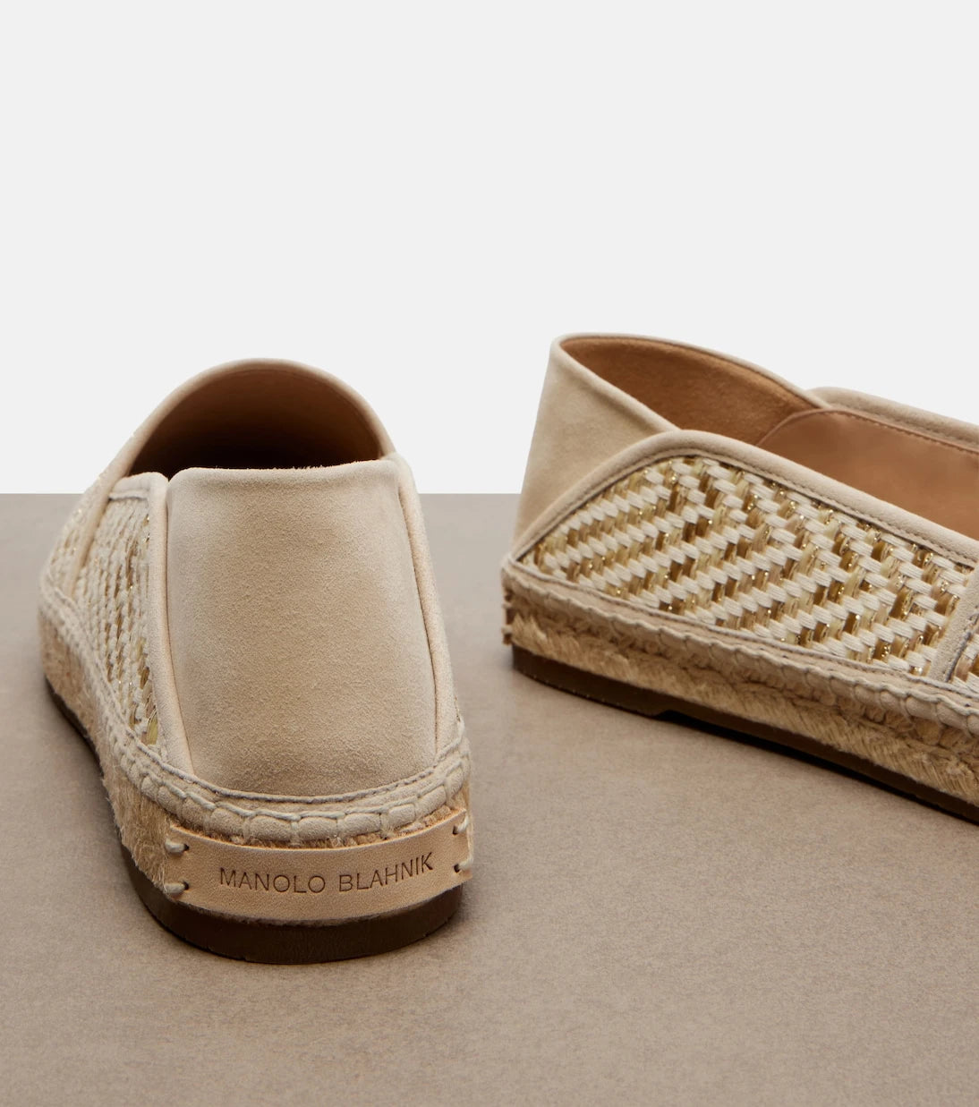 Manolo Blahnik - Espadra raffia-effect espadrilles