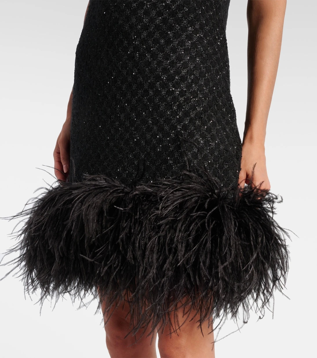Max Mara - Novara feather-trimmed minidress