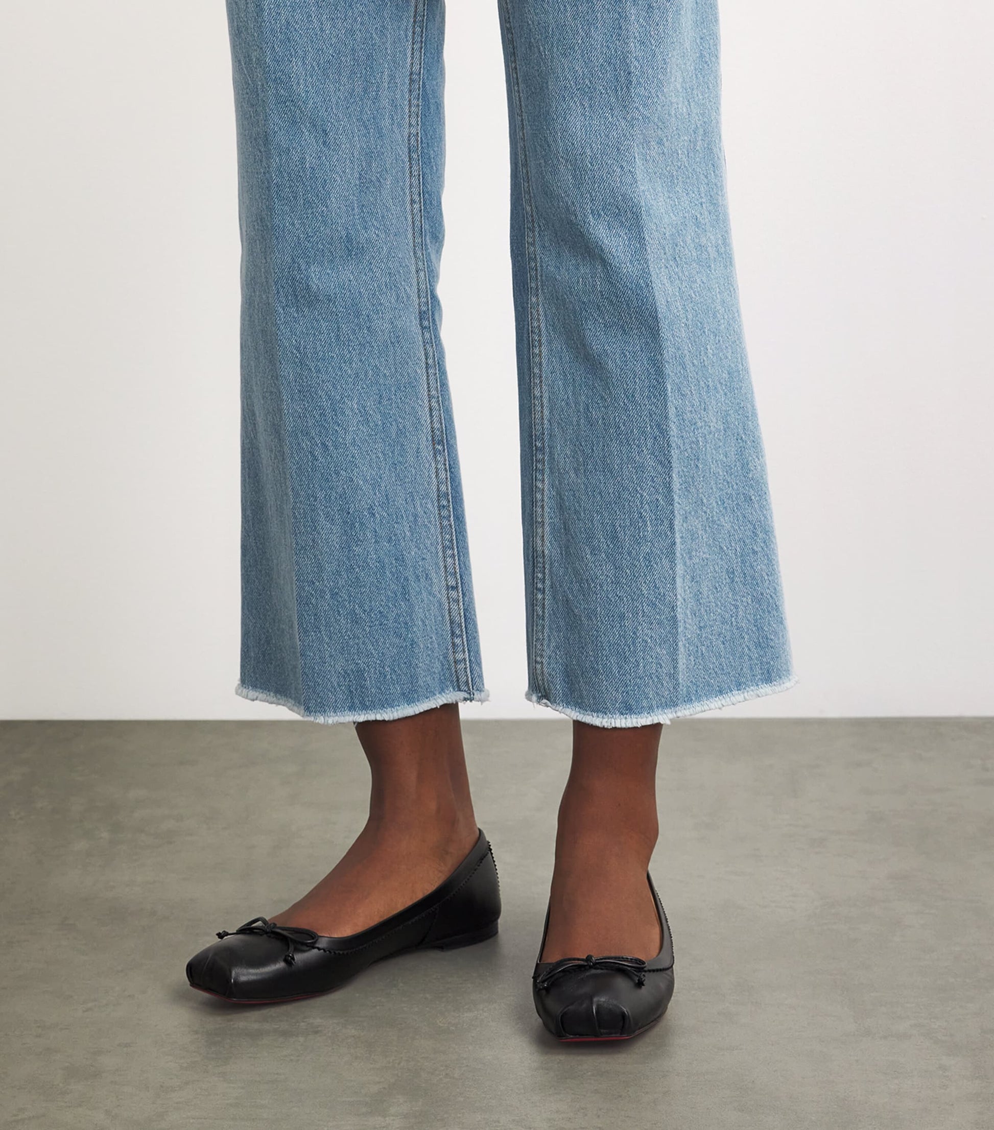 Christian Louboutin Black Mamadrague Leather Ballet Flats