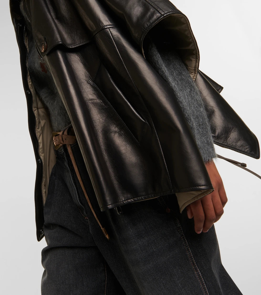 Brunello Cucinelli - Leather overshirt