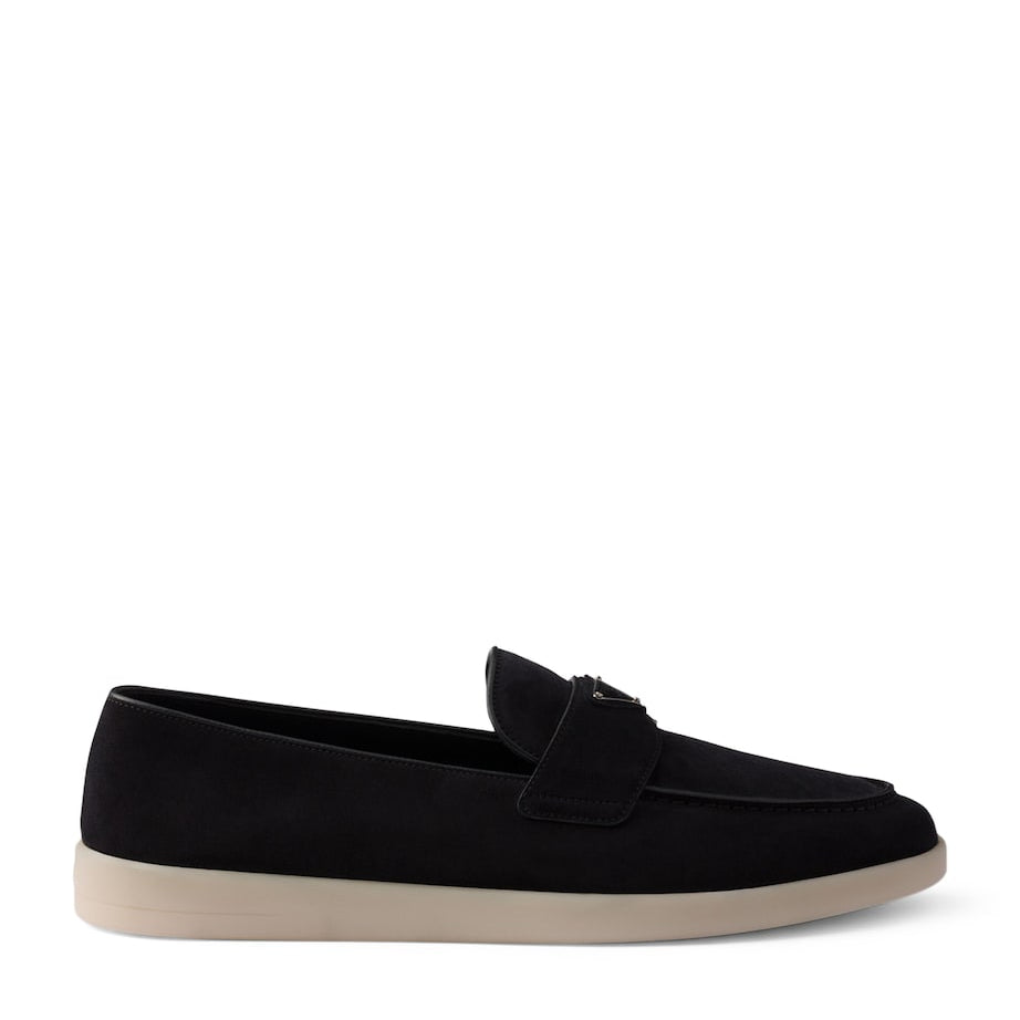 Suede Logo Loafers