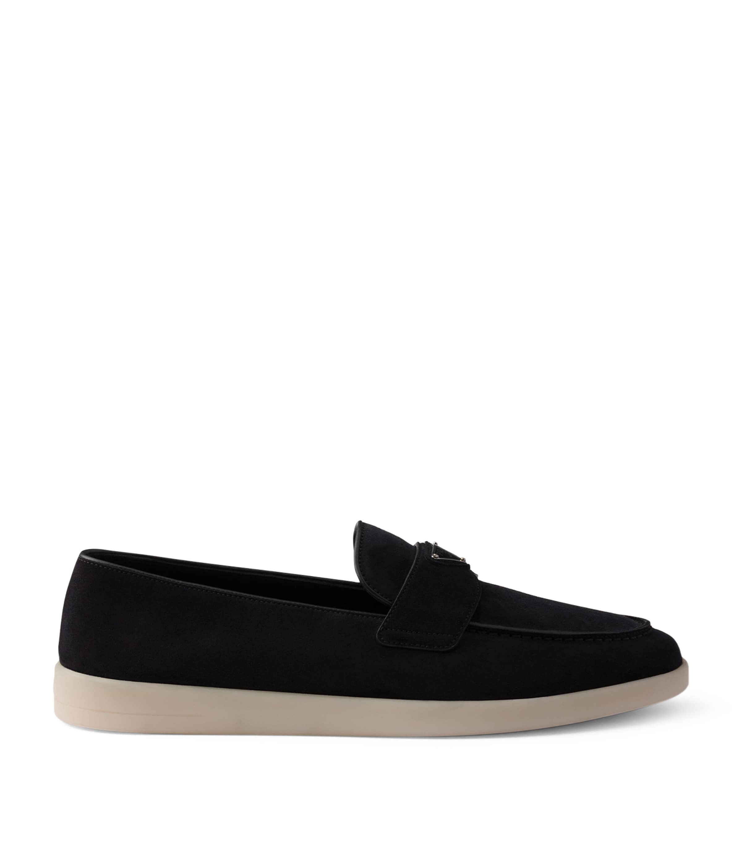 Prada Suede Logo Loafers