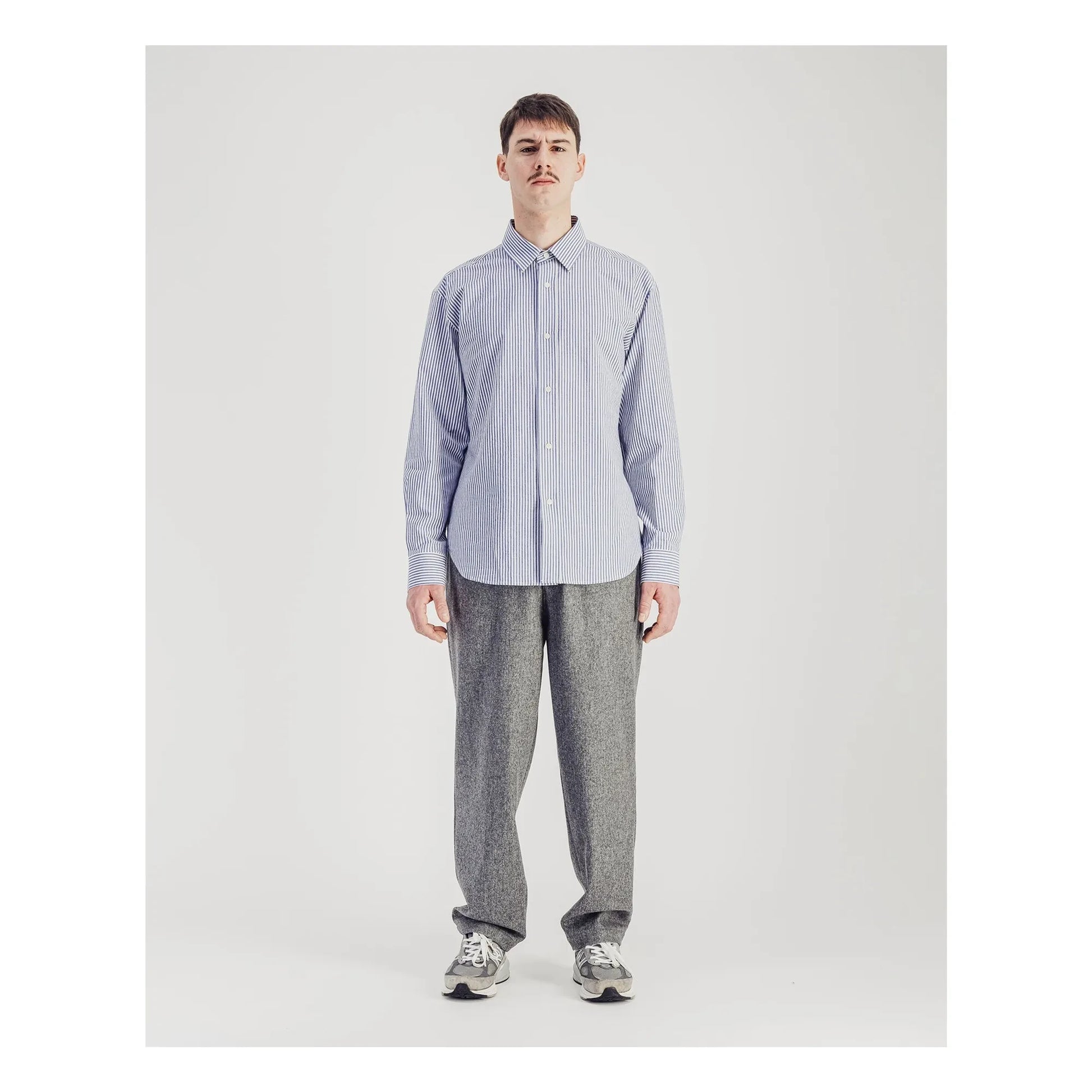 Parages - Striped Daily Shirt Cotton Poplin | Blue