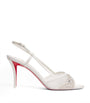 Christian Louboutin White Miss Z Embellished Slingback Sandals 80